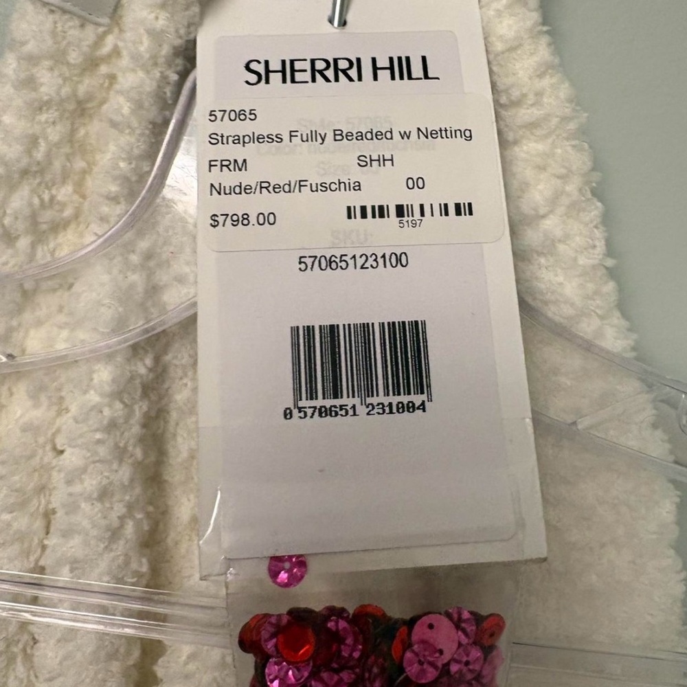 Pink and red Sherri Hill 57065 prom dress size 00 - Picture 7 of 7
